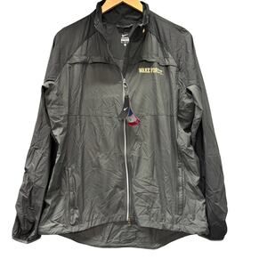 Wake Forest Jacket Womens XL Black Windbreaker Full Zip Nike NCAA Official NEW